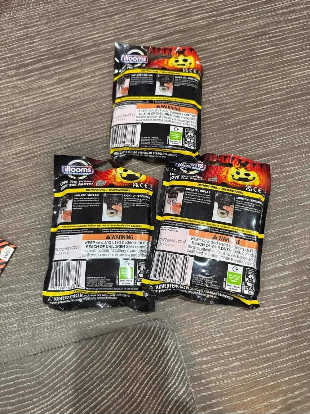 NWT illooms LED Light Up Balloon 26 inches Pumpkin 1 per pack